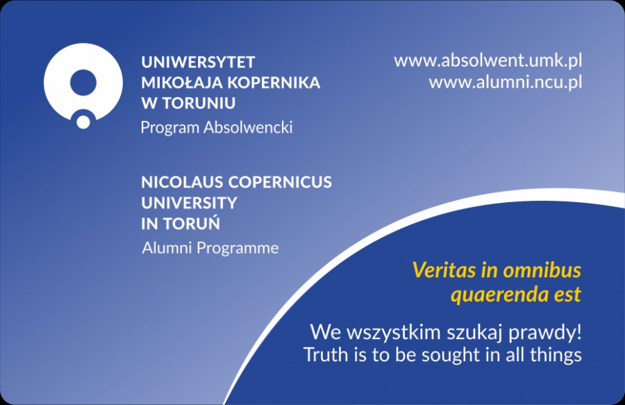 wzór awersu Karty Absolwenckiej UMK