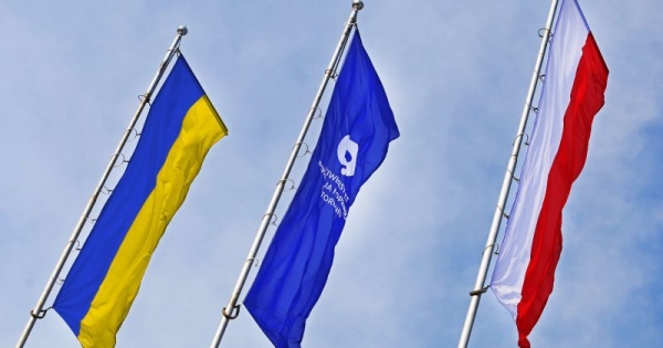 Flags of Ukraine, NCU and Poland