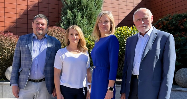 Four members of research team: from left: Dr. Marcin Kuzel, NCU Prof. , Dr. Magdalena Kuczmarska, PhD , Dr. Małgorzata Jaworek, NCU Prof. , Dr. Włodzimierz Karaszewski, NCU Prof. 