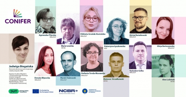 Graphic made of pictures of people engaged in the project